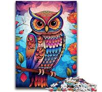 Puzzles pour Adultes et Adolescents, Puzzles colorés avec Hibou, pour Les 14 Ans et Plus, Jeux éducatifs pour Adultes et Adolescents, Illustration, Cadeau, 26x38cm