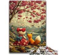 Puzzles pour Adultes et Adolescents, Puzzles, Couple de Renards, Jeu Stimulant, Jouets, Cadeaux pour Toute la Famille, à partir de 14 Ans, 26x38cm