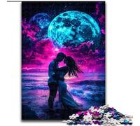 Puzzles pour Adultes et Adolescents, Puzzles Couple sous la Lune, Jouets éducatifs, Jeux Anti-Stress, décoration Murale (Taille 26x38cm)