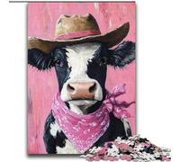 Puzzles pour Adultes et Adolescents Puzzles Cowboy Cow Quiz Game Idéal comme Cadeau pour Toute la Famille 70x100cm