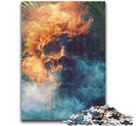Puzzles pour Adultes et Adolescents Puzzles Crâne de fumée Design Vibrant et Unique Expérience de Puzzle relaxante et stimulante 26x38cm