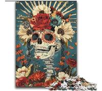 Puzzles pour Adultes et Adolescents, Puzzles, crâne Mexicain, Filles, défi d'intelligence cérébrale, Jouets addictifs, Cadeau Amusant pour Les 14 Ans et Plus, 70x100cm