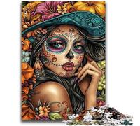 Puzzles pour Adultes et Adolescents, Puzzles, crâne Mexicain, Jouets pour Filles, Jeux éducatifs, Anti-Stress, décoration d'intérieur Unique et Cadeaux 26x38cm