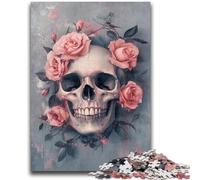 Puzzles pour Adultes et Adolescents, Puzzles, crâne, Rose, Jouets éducatifs, Jeux familiaux, renforce l'amour Entre Couples, 50x75cm