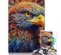 Puzzles pour Adultes et Adolescents Puzzles d'aigle colorés pour Adolescents, Anti-Stress, défi Difficile, Cadeaux du Père Noël Secret (Taille 75x50cm)