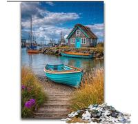Puzzles pour Adultes et Adolescents, Puzzles de Bateaux sur Une île de villégiature, Jouets de Jeu, Chaque pièce est Unique - Jeu Familial Stimulant et Amusant pour Les 14 Ans (Taille 26x38cm)