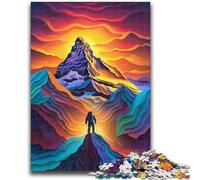 Puzzles pour Adultes et Adolescents Puzzles de Belles Montagnes colorées pour et à partir de 14 Ans Jouets de Jeu Car il est idéal comme Cadeau pour Toute la Famille 50x75cm