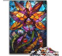 Puzzles pour Adultes et Adolescents, Puzzles de Fleurs en vitrail, Jouets de Divertissement Familial avec Affiche et fiche de Questions-réponses Assorties 70x100cm