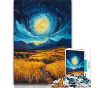 Puzzles pour Adultes et Adolescents, Puzzles de rizières sous Le Ciel Nocturne, Jouet éducatif Anti-Stress, idéal comme Cadeau pour Toute la Famille 50x75cm