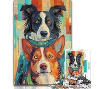 Puzzles pour Adultes et Adolescents, Puzzles Deux Chiens, Jouets éducatifs, Anti-Stress, renforce l'amour Entre Couples (38x26cm)