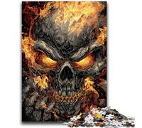 Puzzles pour Adultes et Adolescents, Puzzles en Forme de crâne de Flamme, Jeu Stimulant pour Tous, pour Femmes, Cadeaux pour Hommes 50x75cm