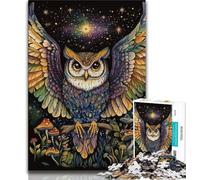 Puzzles pour Adultes et Adolescents, Puzzles Fantaisie Hibou, Jouets de Divertissement Familial avec Affiche et fiche de Questions-réponses Assorties (75x50cm)