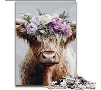 Puzzles pour Adultes et Adolescents, Puzzles Fleurs et yaks, Jouets éducatifs, Jeux Anti-Stress, décoration Murale (Taille 50x75cm)