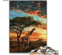 Puzzles pour Adultes et Adolescents, Puzzles, Girafe des prairies africaines, Jeux éducatifs, décoration d'intérieur, Cadeau d'anniversaire, Art Mural (Taille 50x75cm)