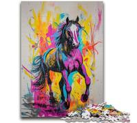 Puzzles pour Adultes et Adolescents, Puzzles Graffiti Cheval, Anti-Stress, défi Difficile, à Offrir en Cadeau à Toute la Famille, 26x38cm