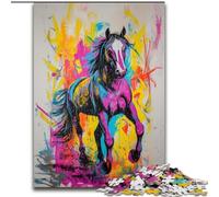 Puzzles pour Adultes et Adolescents, Puzzles Graffiti Cheval, Jouets éducatifs, Jeux Anti-Stress, décoration Murale (Taille 50x75cm)