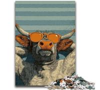 Puzzles pour Adultes et Adolescents, Puzzles Highland Cow, Jeu Stimulant et éducatif en Famille pour Anniversaire et Noël 38x26cm