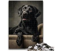 Puzzles pour Adultes et Adolescents, Puzzles Labrador Noir, défi d'intelligence cérébrale, Jouets addictifs, Cadeau d'anniversaire, Cadeaux, Art Mural 26x38cm