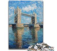 Puzzles pour Adultes et Adolescents, Puzzles London Bridge, Peinture à l'huile, Jeu Stimulant, Jouets, Cadeaux pour Toute la Famille, à partir de 14 Ans, 50x75cm