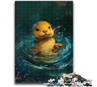 Puzzles pour Adultes et Adolescents Puzzles Mignonne Petite Loutre Jaune Jouet éducatif intellectuel décompressant Convient aux Couples de 14 Ans et Plus 50x75cm
