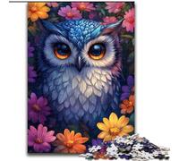 Puzzles pour Adultes et Adolescents, Puzzles Mignons avec Hibou et Fleurs, pour 14 Ans et Plus, Jeu Stimulant à Offrir à Toute la Famille et aux Amis, 26x38cm