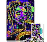 Puzzles pour Adultes et Adolescents, Puzzles néon animés, Serpent Fille, pour Jeu éducatif, défi, Cadeau d'anniversaire, Cadeaux, Art Mural 50x75cm