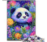 Puzzles pour Adultes et Adolescents, Puzzles Panda Fleur, Jeu Familial, Cadeaux d'anniversaire, défi Haute difficulté (Taille 50x75cm)