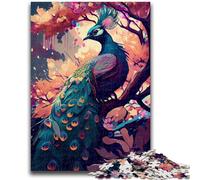 Puzzles pour Adultes et Adolescents, Puzzles Paon Cerise, Jeu Stimulant et Jeu éducatif en Famille pour Anniversaire et Noël 38x26cm