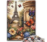 Puzzles pour Adultes et Adolescents, Puzzles Papillons, Fleurs, Eiffel, Jouets éducatifs, Anti-Stress, décoration d'intérieur Unique et Cadeaux 26x38cm