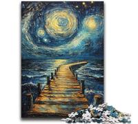 Puzzles pour Adultes et Adolescents, Puzzles, Pont sous Le Ciel Nocturne, Jouets éducatifs, Anti-Stress, décoration d'intérieur Unique et Cadeaux 50x75cm