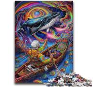 Puzzles pour Adultes et Adolescents, Puzzles psychédéliques, Baleines, Jouets éducatifs, Anti-Stress, décoration d'intérieur Unique et Cadeaux 26x38cm