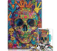 Puzzles pour Adultes et Adolescents, Puzzles psychédéliques, crâne, Jouets éducatifs, Anti-Stress, renforce l'amour Entre Couples (38x26cm)