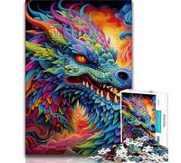 Puzzles pour Adultes et Adolescents, Puzzles psychédéliques, Dragon, Jouet éducatif Anti-Stress, idéal comme Cadeau pour Toute la Famille (75x50cm)