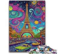 Puzzles pour Adultes et Adolescents, Puzzles psychédéliques Eiffel, défi d'intelligence cérébrale, Jouets addictifs, Cadeau Amusant pour Les 14 Ans et Plus, 50x75cm