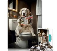 Puzzles pour Adultes et Adolescents, Puzzles Retriever Anglais sur Les Toilettes, Jeu Familial éducatif, idéal pour la décoration de Bureau (75x50cm)