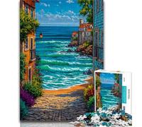 Puzzles pour Adultes et Adolescents, Puzzles Seaside City, entraînez Votre Cerveau et Vos Mains, Cadeaux d'anniversaire Uniques pour Les 14 Ans et Plus 38x26cm