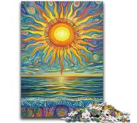 Puzzles pour Adultes et Adolescents, Puzzles Soleil Levant sur l'océan pour Jeu éducatif, défi, Jouet, décoration d'intérieur Unique et Cadeaux 26x38cm