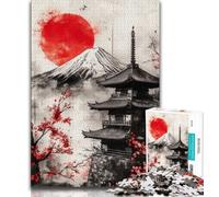 Puzzles pour Adultes et Adolescents, Puzzles Temple Japonais en Fleurs de Cerisier, entraînez Votre Cerveau et Vos Mains, Cadeaux d'anniversaire Uniques pour Les 14 Ans et Plus 38x26cm