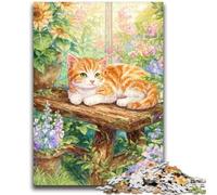 Puzzles pour Adultes et Adolescents, Puzzles Tournesol, Chat, défi d'intelligence cérébrale, Jouets addictifs, Cadeau Amusant pour Les 14 Ans et Plus, 50x75cm
