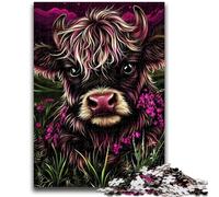 Puzzles pour Adultes et Adolescents Puzzles Vache des Highlands Mignonne Design Vibrant et Unique Expérience de Puzzle relaxante et stimulante 26x38cm