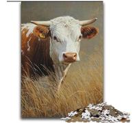 Puzzles pour Adultes et Adolescents, Puzzles Vache des prairies pour Les 14 Ans et Plus, Jeu intellectuel, Cadeaux d'anniversaire de Noël 70x100cm