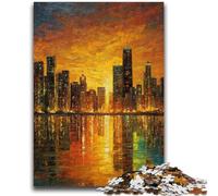 Puzzles pour Adultes et Adolescents, Puzzles Ville en vitrail, Jeu Stimulant pour Tous, pour Femmes, Cadeaux pour Hommes 26x38cm