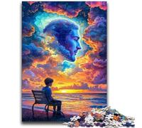 Puzzles pour Adultes et Adolescents, Puzzles, Visage Humain, Nuage de Couleurs, Jouets éducatifs, Jeux familiaux, renforce l'amour Entre Couples, 26x38cm