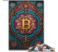 Puzzles pour Adultes et Adolescents, Puzzles vitraux Bitcoin, Jeu Familial, Cadeaux d'anniversaire, défi Haute difficulté (Taille 50x75cm)