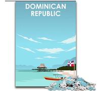 Puzzles pour Adultes et Adolescents, République Dominicaine, Jeux éducatifs, décoration d'intérieur, idéal comme Cadeau pour Toute la Famille, 50x75cm