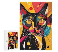 Puzzles pour Adultes Et Adolescents Retro Cat Puzzles pour Adolescents, Jeu Familial, Vacances À La Maison, Passe-Temps, Interaction Parent-Enfant 1000 PCS