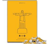 Puzzles pour Adultes et Adolescents Rio Brésil Difficiles à compléter mais Amusants et Humoristiques avec Une Affiche correspondante et Une Feuille de Questions (26x38cm) 1000 pièces