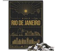 Puzzles pour Adultes et Adolescents Rio de Janeiro, Brésil Difficiles à compléter, mais Amusants et Humoristiques avec Une Affiche et Une Feuille de Questions correspondantes (26x38cm) 1000 pièces