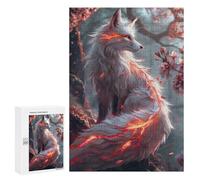 Puzzles pour Adultes Et Adolescents Sakura Kitsune Fox Puzzles pour Adultes, Jeu Familial Difficile, Défi Idéal comme Cadeau 300 PCS