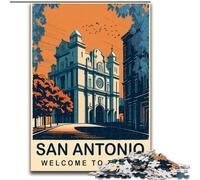 Puzzles pour Adultes et Adolescents San Antonio Texas, pour 14 Ans et Plus Jeu Stimulant et Familial Superbe Format 26x38cm